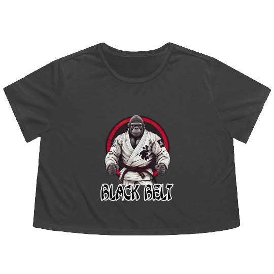Martial Arts Gorilla BJJ Fighter Jiu-Jitsu Flowy Cropped Tees