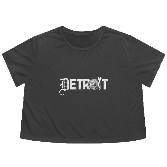 Detroit Michigan Motor City USA Flowy Cropped Tees