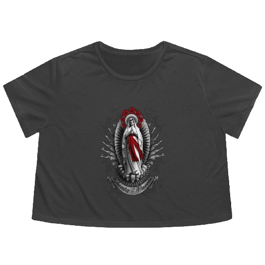 Santa Muerte, Devoción, Altar, Rituales, Oración, Flowy Cropped Tees