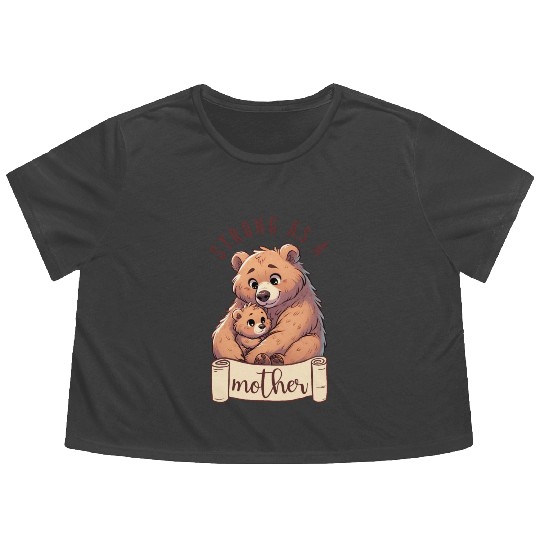 Strong as a Mother Bear Embrace Flowy Cropped Tees