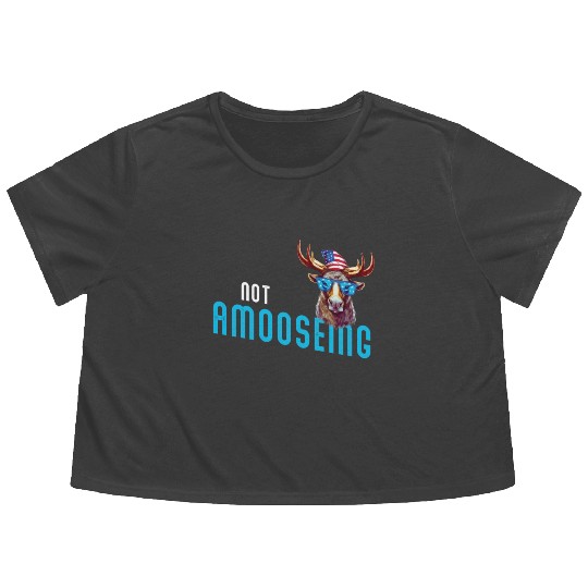 Not Amooseing Cool Moose Flowy Cropped Tees
