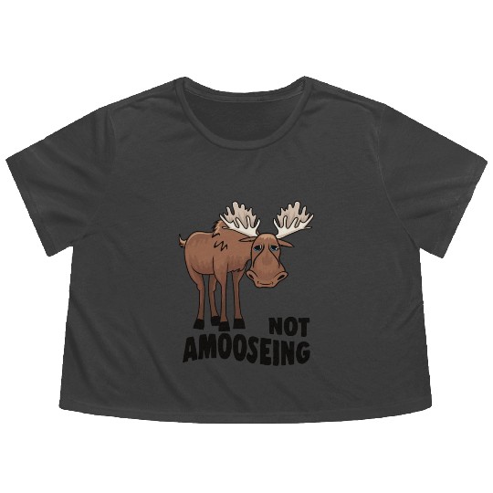 Not Amooseing Cool Moose Flowy Cropped Tees