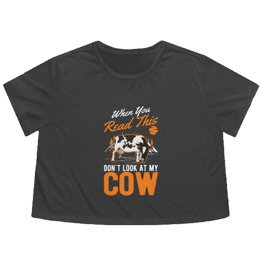 Cow Gift Farmer Cattle Breeder Cows Flowy Cropped Tees