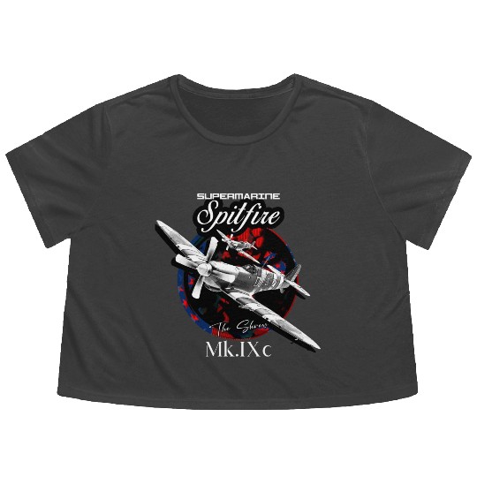 Supermarine Spitfire MK.IXc WW2 Fighter Plane Flowy Cropped Tees