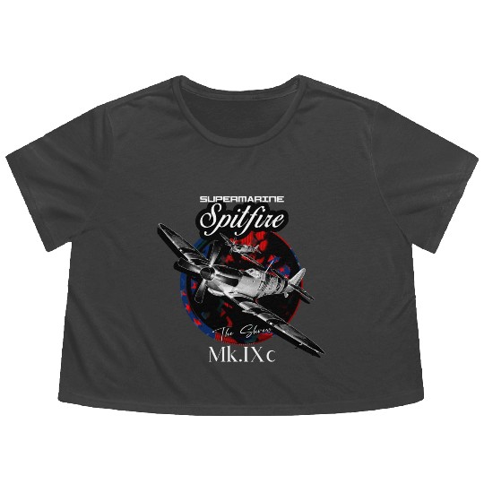 Supermarine Spitfire MK.IXc WW2 Fighter Plane Flowy Cropped Tees