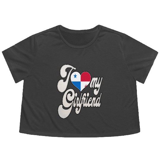 PanamaI Love My Panamanian Girlfriend Flowy Cropped Tees