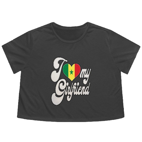 SenegalI Love My Senegalese Girlfriend Flowy Cropped Tees