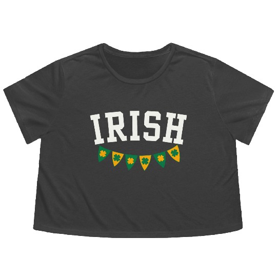 St Patricks Shenanigans St Patricks Day Funny Flowy Cropped Tees