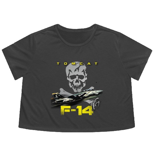 F-14 Tomcat Fighterjet Flowy Cropped Tees