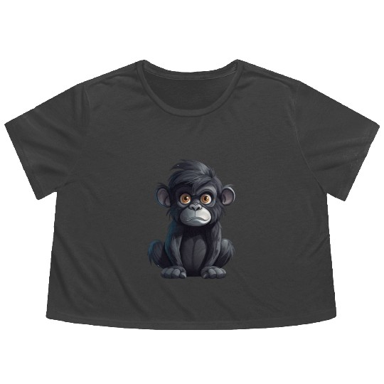 Cute Monkey for Kids for a Kid Flowy Cropped Tees