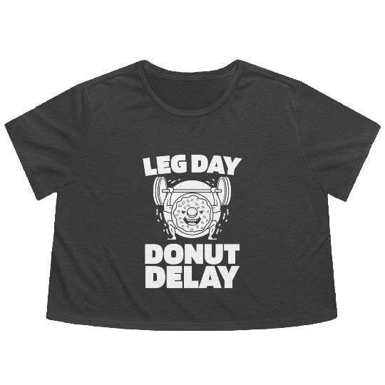 Fitness Donut Funny Donut Gym Flowy Cropped Tees