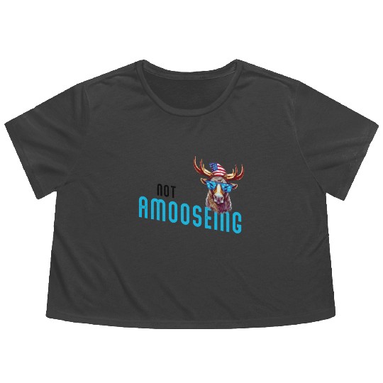Not Amooseing Cool Moose Flowy Cropped Tees