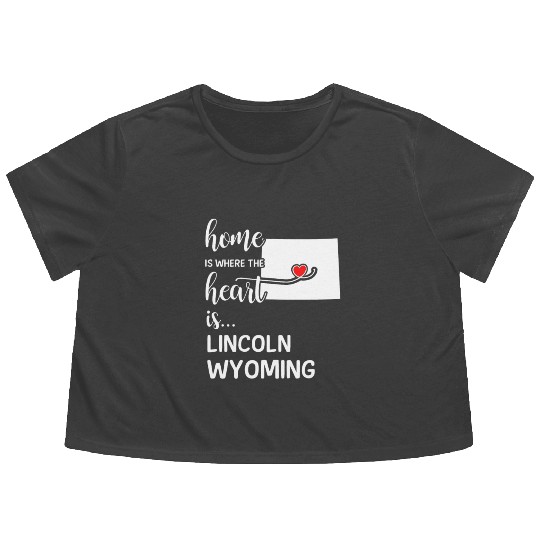 Lincoln County Wyoming Is Where My Heart IsGift Flowy Cropped Tees