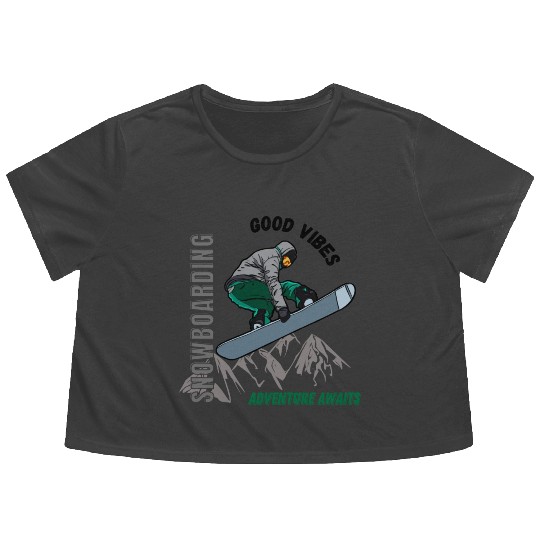 Snowboarding 1 Flowy Cropped Tees