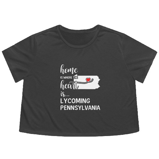 Lycoming County Pennsylvania Is Where My Heart Is Flowy Cropped Tees
