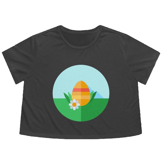Easter Egg Flowy Cropped Tees