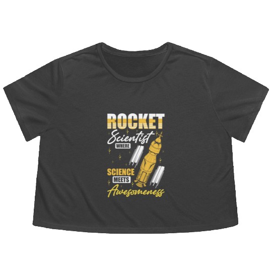 Space Engineer Rocket Scientist Awesomeness Flowy Cropped Tees