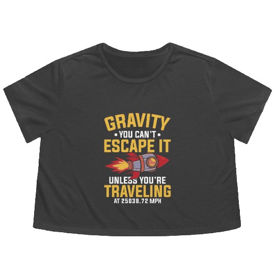 Space Engineer Rocket Scientist Aviation Flowy Cropped Tees