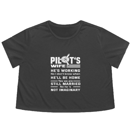 Pilot Wife Wife Pilots Flowy Cropped Tees