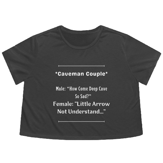 Caveman Couple Flowy Cropped Tees