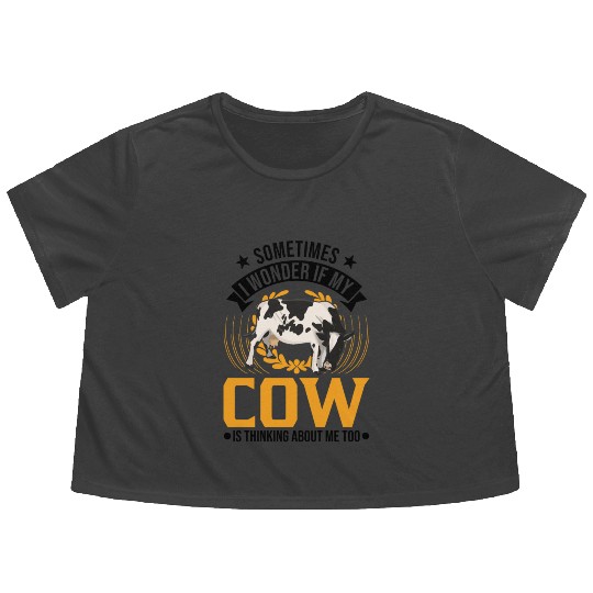 Cow Cattle Breeder Farmer Cows Flowy Cropped Tees