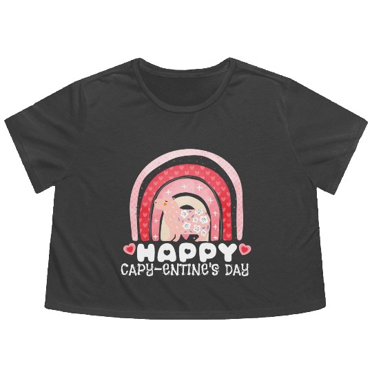 Comfort Colors Capybara Valentines Day Cute Funny Flowy Cropped Tees