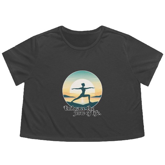Sunrise Yoga Pose Flowy Cropped Tees