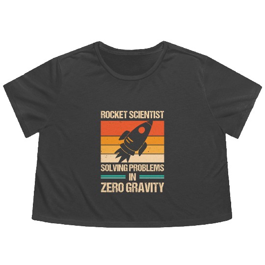 Rocket Scientist Retro Zero Gravity Vintage Flowy Cropped Tees