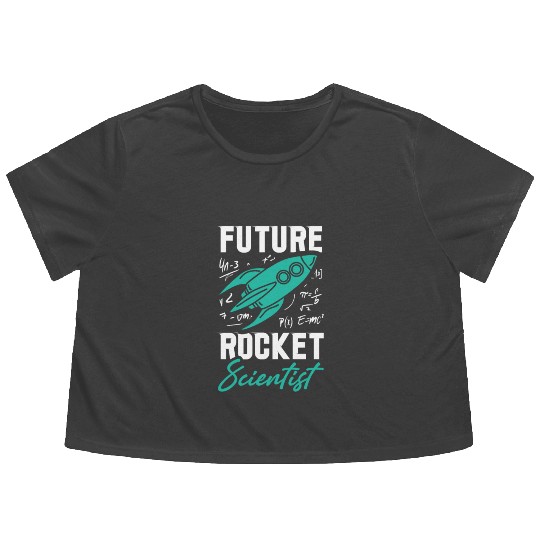 Rocket Scientist Future Mathematician Racket Flowy Cropped Tees