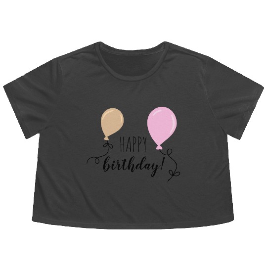 Happy birthday party balloons Flowy Cropped Tees