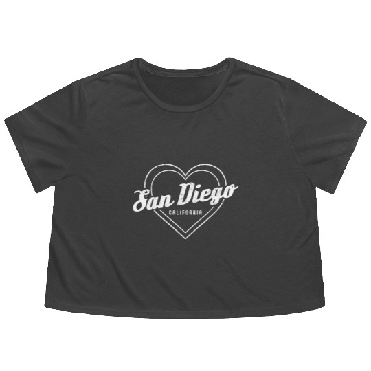 San Diego California Vintage Souvenir Flowy Cropped Tees