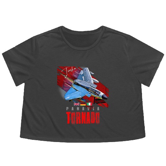 Panavia Tornado European Fighterjet Military Aircr Flowy Cropped Tees
