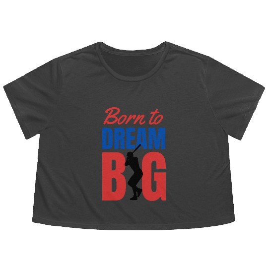 Red and Blue baseball Typography Flowy Cropped Tees 2