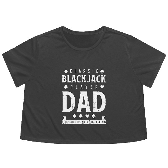 Classic Blackjack Player Dad The Idol Playing Card Flowy Cropped Tees