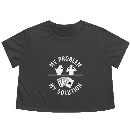 Classic Blackjack My Problem My Pictogram Dad Mom Flowy Cropped Tees