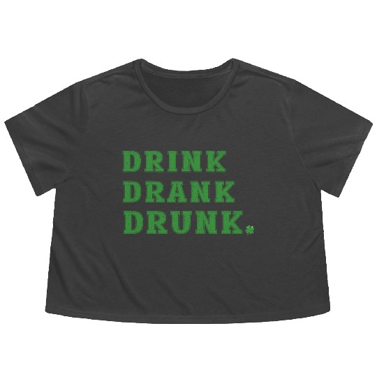 Funny St. Patty's Day Drinking Flowy Cropped Tees