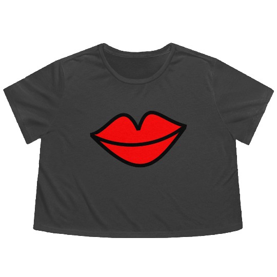 LOVE. HEART. HEARTS. LOVE. VALENTINE'S DAY. I LOVE Flowy Cropped Tees