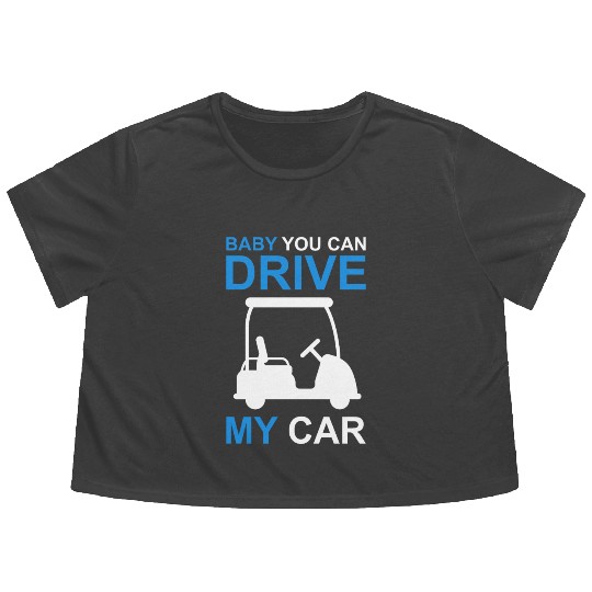Funny Golf Cart Driver Flowy Cropped Tees