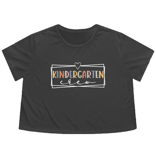 Kindergarten crew Kinder Teacher Team Kinder squad Flowy Cropped Tees