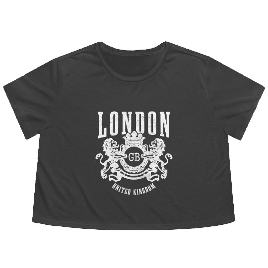 London England UK Souvenir Gift Flowy Cropped Tees