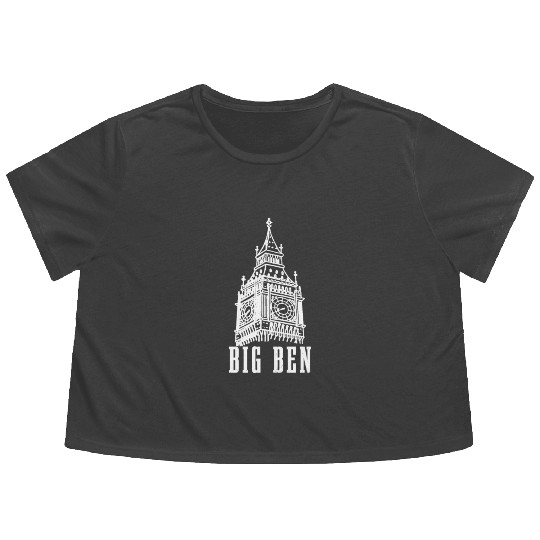 Big Ben London England UK Souvenir Gift Flowy Cropped Tees