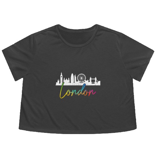 London England UK Souvenir Gift Flowy Cropped Tees