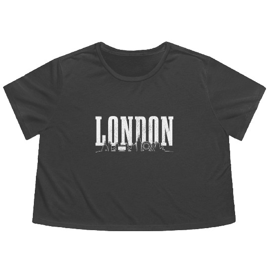 London England UK Souvenir Gift Flowy Cropped Tees