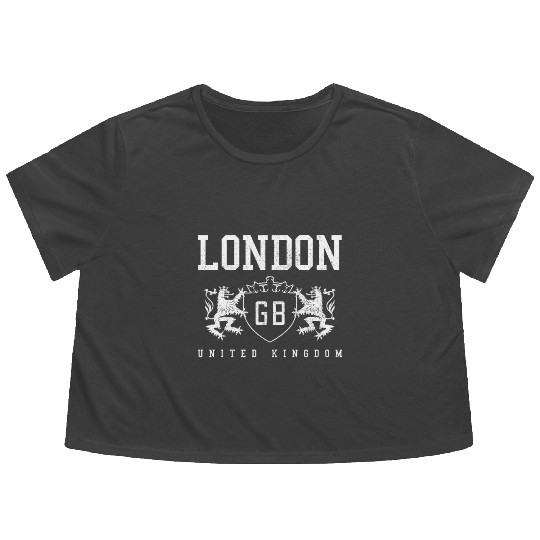 London England UK Souvenir Gift Flowy Cropped Tees