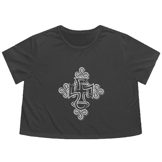 Ethiopian orthodox Tees on Unisex Baseball Flowy Cropped Tees