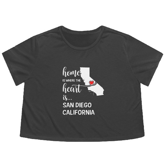 San Diego County California Is Where My Heart Is Flowy Cropped Tees