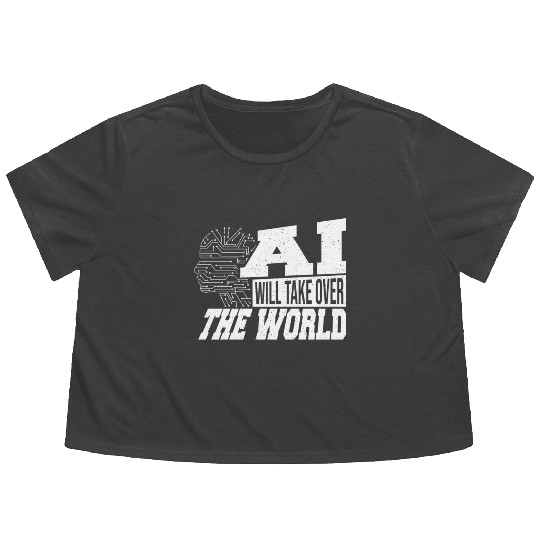 Computer Programmers AI Robot AI Prompt Engineer Flowy Cropped Tees