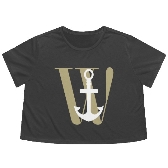 Wanchor W Anchor Essential,Hunter, pirate, ship Flowy Cropped Tees
