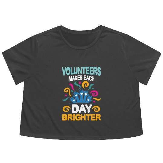 VolunMotivers Makes Each Day Brighter Flowy Cropped Tees