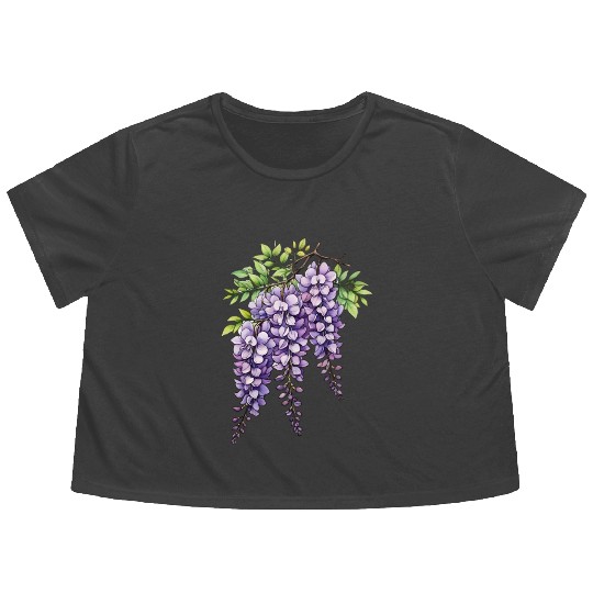 Lilac Flowy Cropped Tees